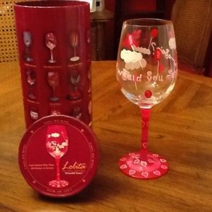 NIB Retired Lolita Wine Glass Would You Marry Me
